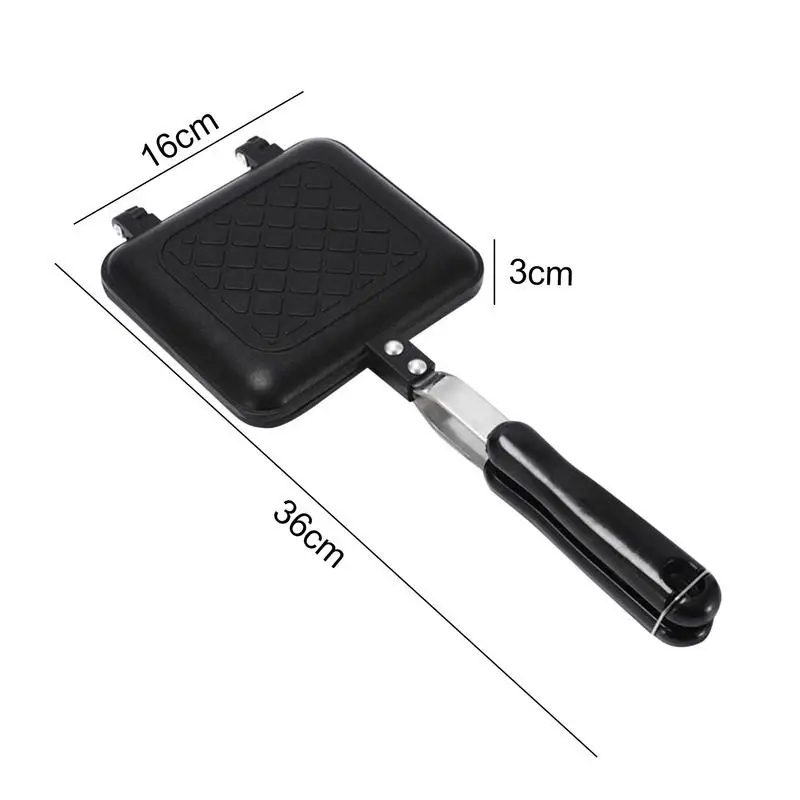 Breakfast Sandwich Maker Non Stick Fast Heating Toaster Waffle Panini Grill With Long Handle For Breakfast Bread Accessories