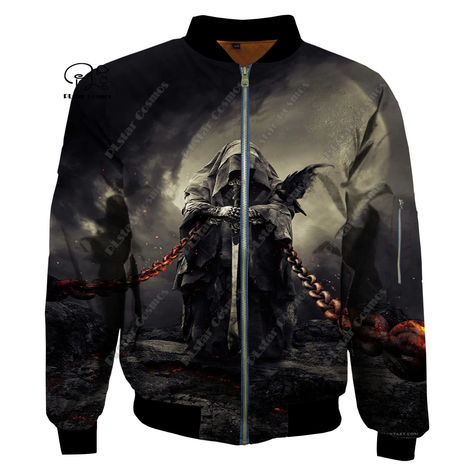 Halloween horror theme 3D printing flight pilot jacket jacket sportswear winter thickened oversized casual long-sleeved KB-6