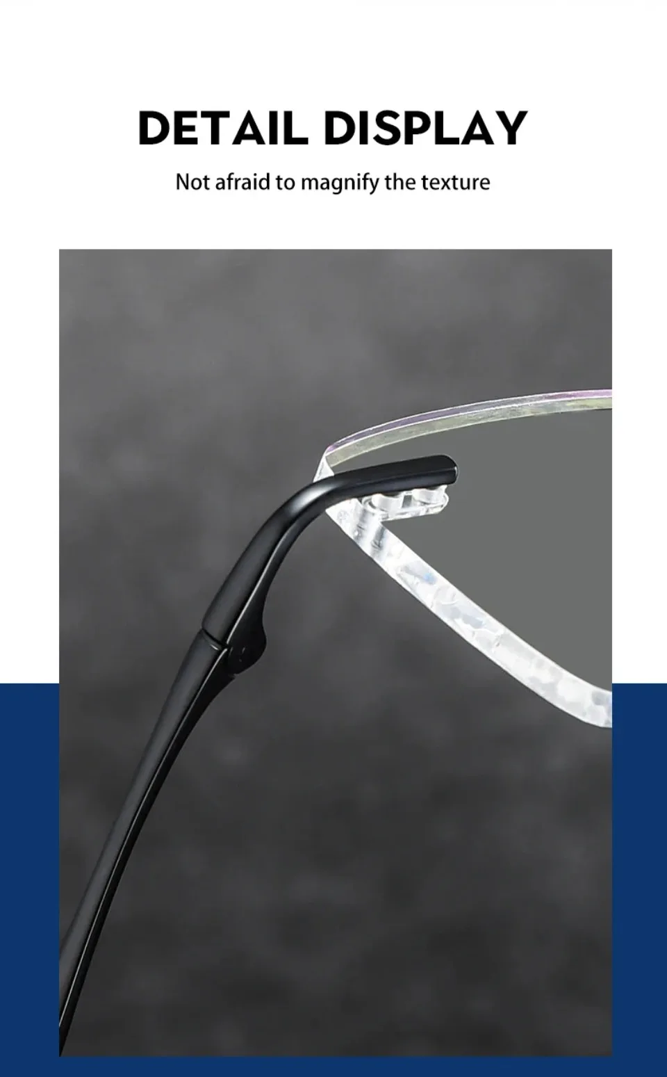 VICKY New Ultra-light Titanium Reading Eyeglass Frames Men Fashion Simple Rimless Myopia Glasses Customized Prescription Glasses