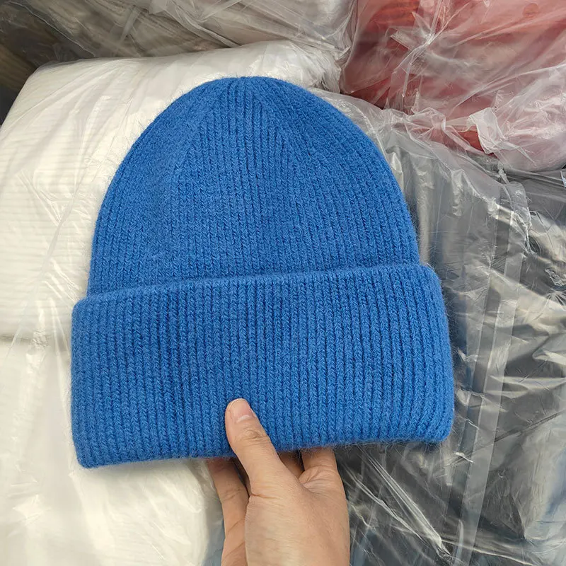 Winter Hüte Für Frauen Männer Unisex Mützen Luxus Kaninchen Fell Thermische Hut Weichen Dicken Warm Halten Casual Motorhaube Baggy Cap Neue – Detail 7