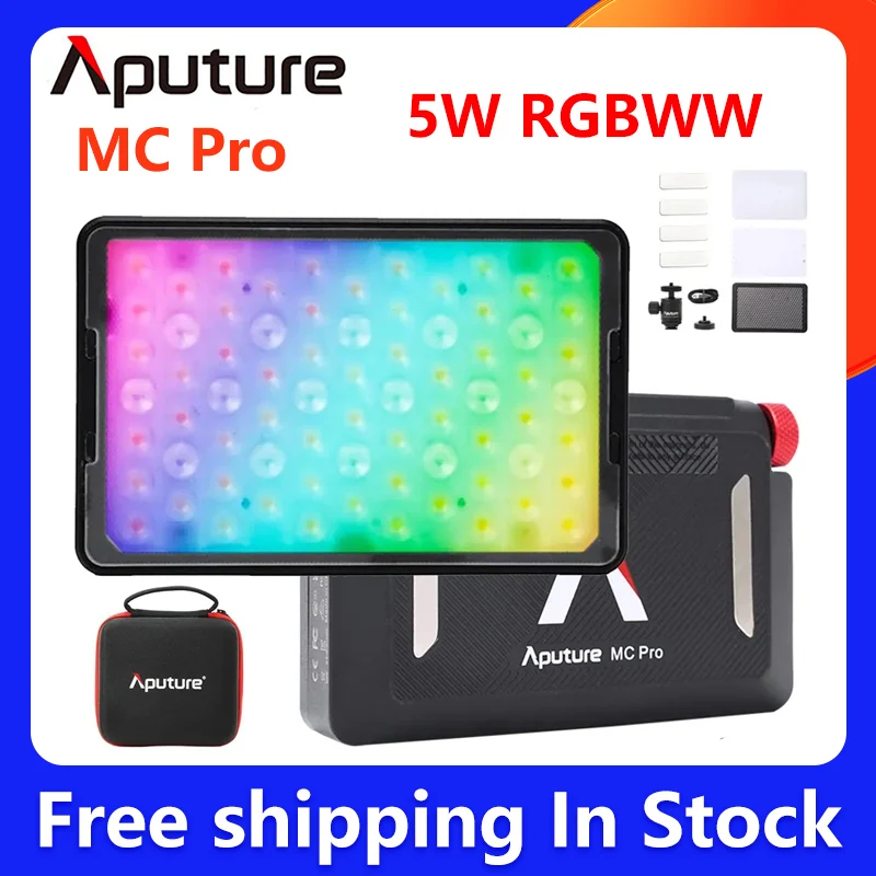 

Aputure MC Pro 5W RGBWW Mini Pocket Video Light,2000K-10000K,TLCI/CRI 96+,Sidus Link App Control with Case for Streaming Studio