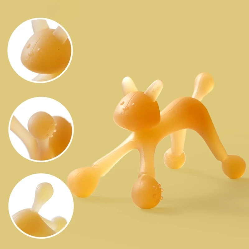 Silicone Baby Teether BPA Free Liquid Silicone Baby Chewing Toys Cartoon Shape Newborn Rodent Handhold Molar Teether Stuff