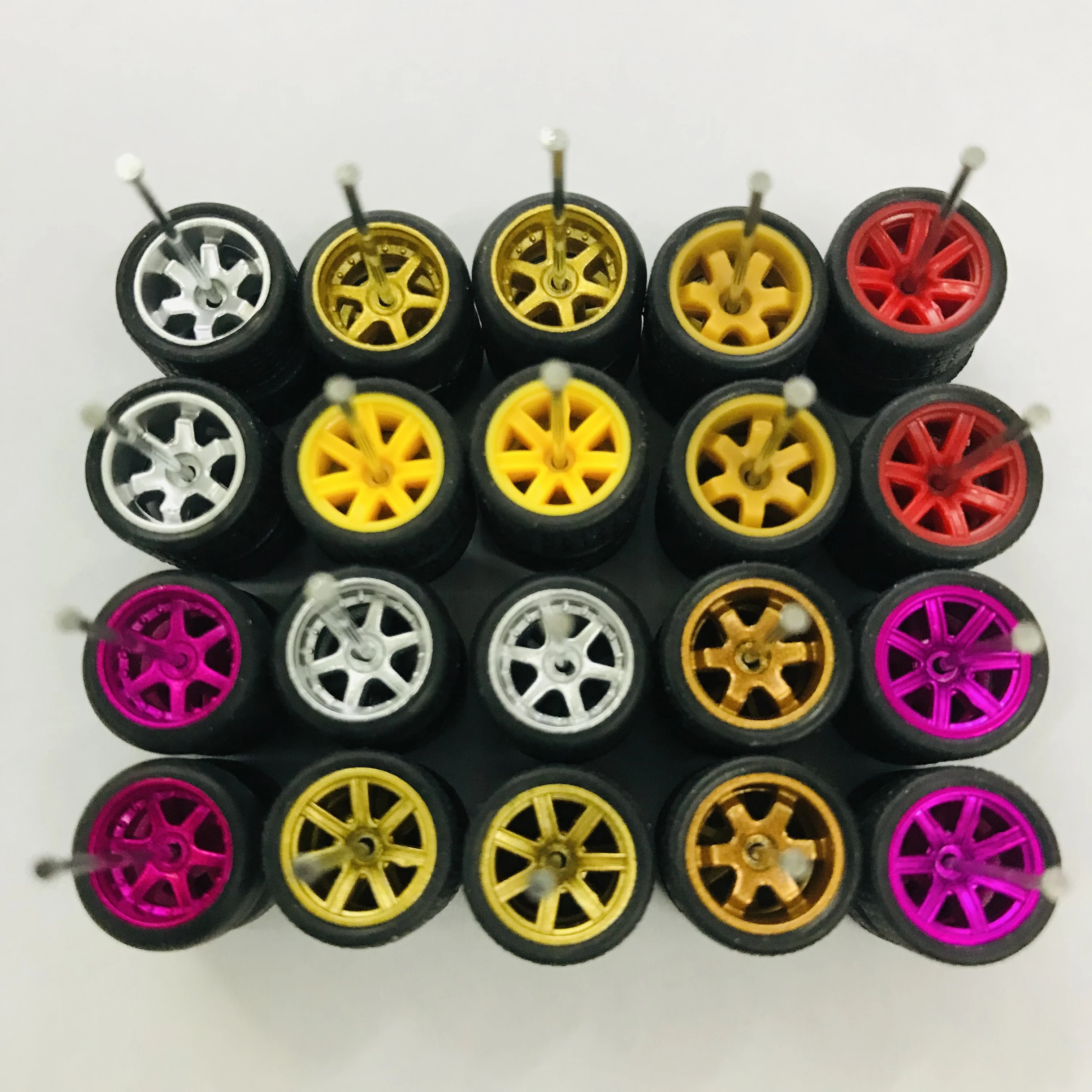 10sets 11mm wheels for 1/64 Scale Alloy Car Models 1/64 wheels with 1/64 Tires + Axles for Hot Wheel/Matchbox/Domeka/Tomy 1:64 5