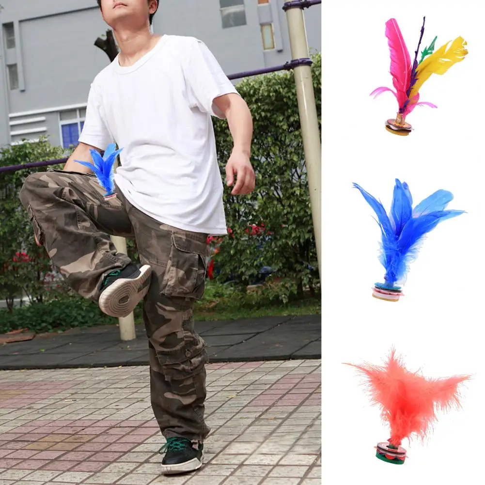 Kick Shuttlecock Stable Base Fluffy Badminton Shuttlecock Jianzi Shuttlecock Primary Secondary School Students Game Shuttlecock Foot Sports Outdoor Toy Chinese Jianzi