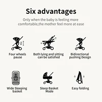 Système de poussette de voyage 3-en-1 Magic ZC, poussette compacte pliable avec nacelle, siège auto pour bébé et siège réversible, landau haute position, roues amortissantes, poignée réglable, pliage à une main, nouveau-né à tout-petit, beige 4