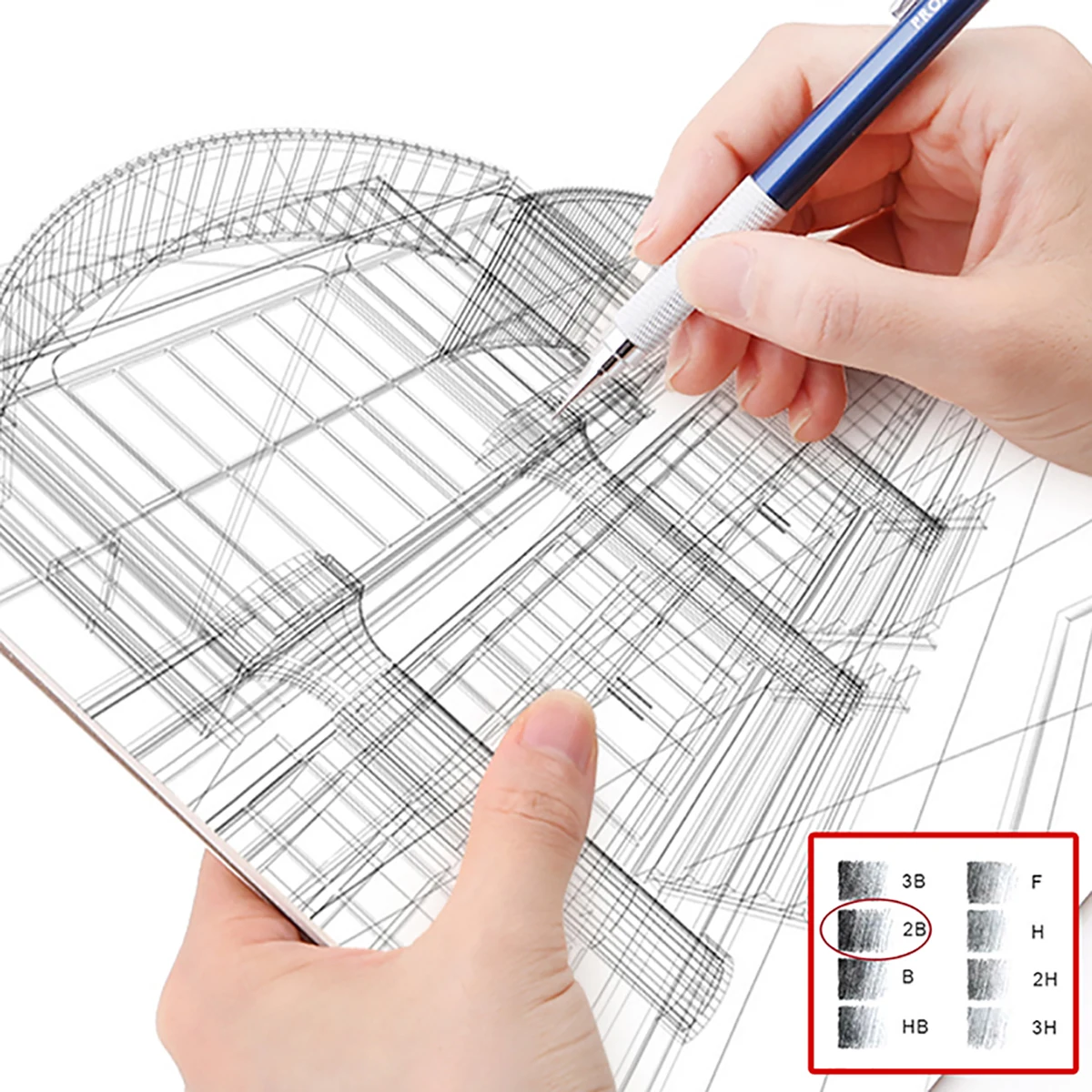 400Pcs/box 2.0mm 2B Mechanical Pencil Refill Mechanical Pencil Leads 2B Pencil Automatic Pencil Core Refill School Black 5