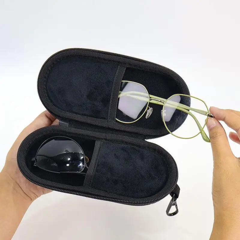 Durable Hard Shell Dual Glasses Case - Portable Eyewear Storage for Sunglasses & Eyeglasses