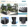 10x12FT Louvered Pergola Outdoor Sun Shade Shelter with Aluminum Frame and Adjustable Metal Rainproof Roof, Gazebos 5