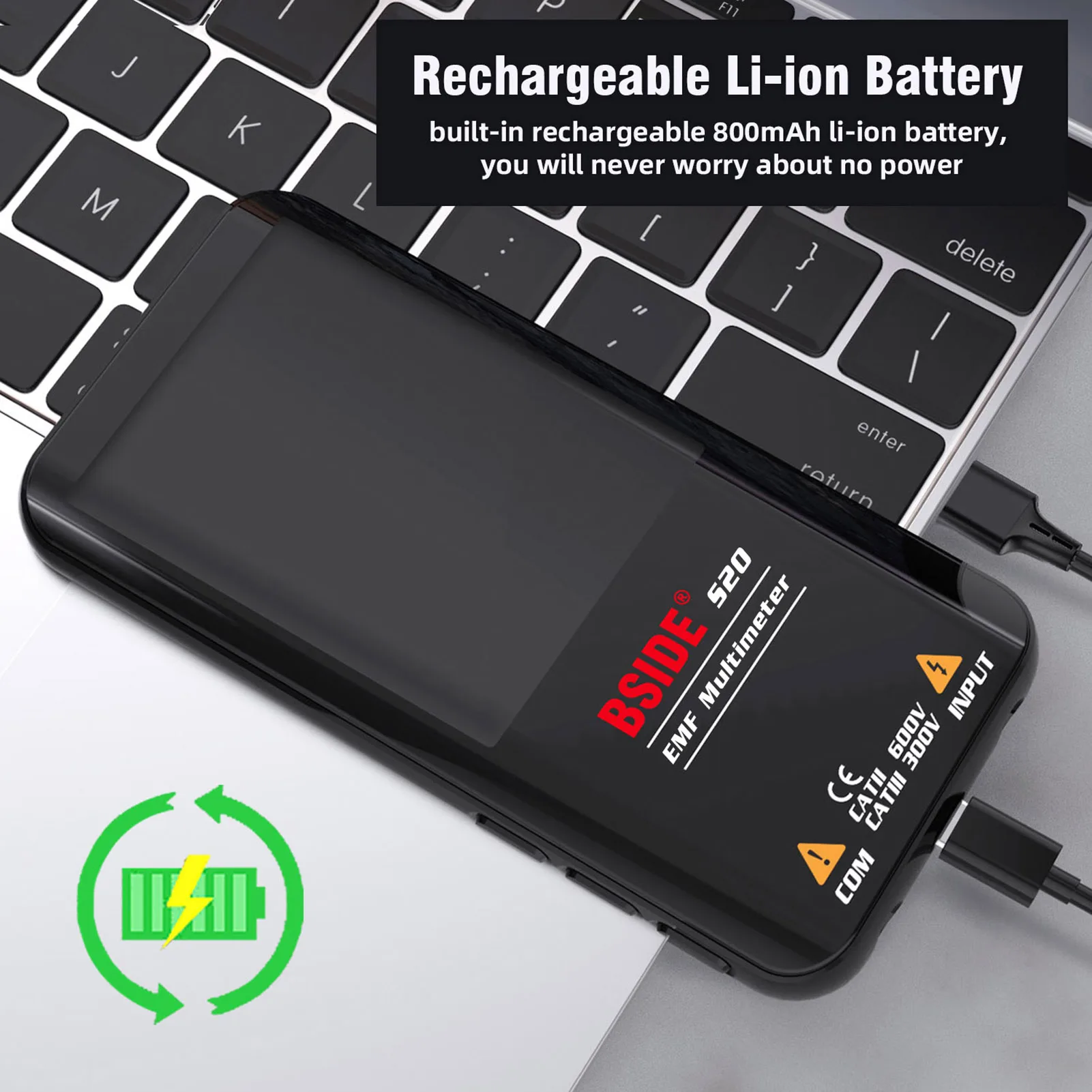 BSIDE S20 Intelligent EMF Multimeter Electromagnetic Radiation Detector Rechargeable Universal Meter Radiation Monitor