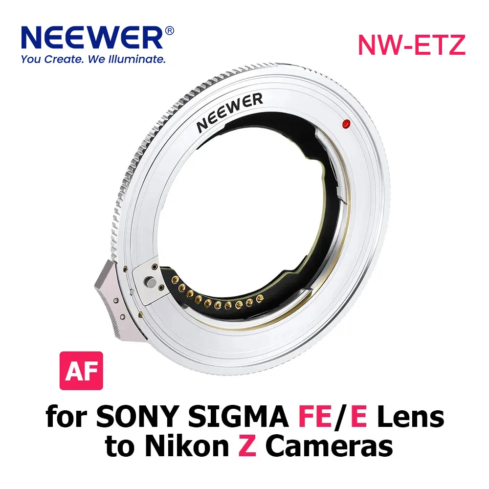 

Адаптер Neewer для объектива с автоматической фокусировкой для SONY SIGMA FE E Mount Lens to Nikon Z Mount Cameras Z6 Z7II ZFC Z8 Z9 Z30