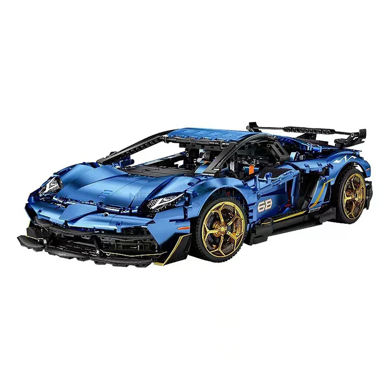 

2023 New MOC 10520 Lambor SVJ Super Speed Sports Car Building Blocks Model Blue Racing Vehicle Bricks Toys for Kids Adult Gift