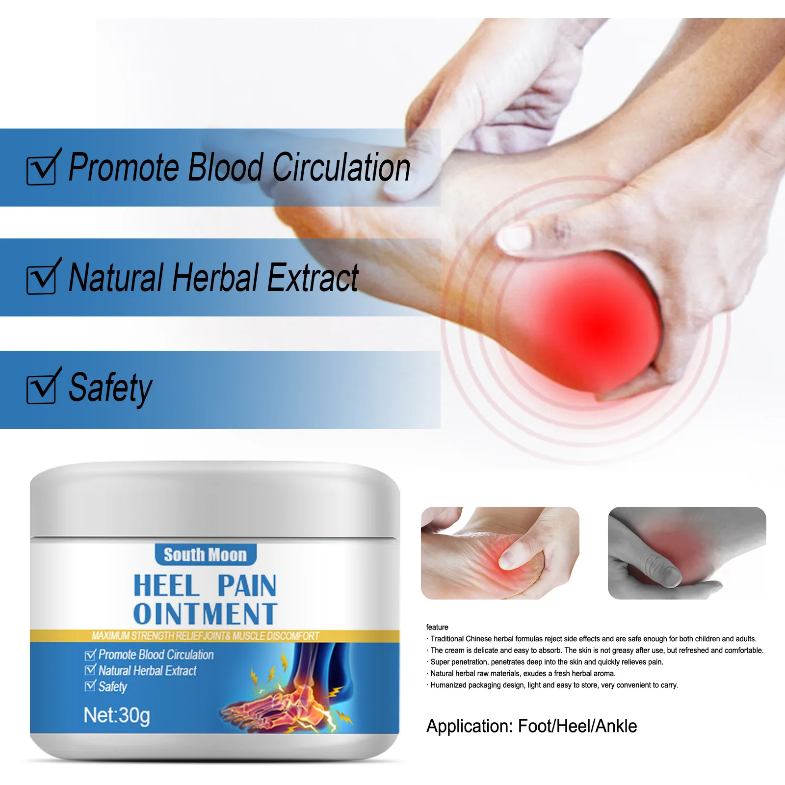 30g Natural Treatments For Heel Pain Gentle Restorative Foot Care Cream Achilles Tendinitis Achilles Tendonitis Ointment Lasting
