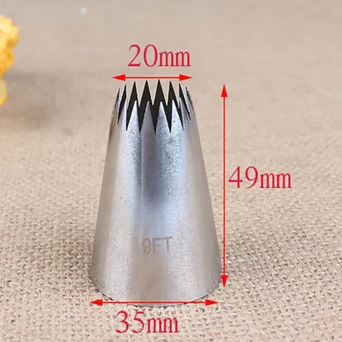 

1Pcs Fondant Cake Decoration Kitchen Gadgets 304 Stainless Steel Pastry Nozzle Cookies Supplies Multi Purpose 9FT 18-tooth