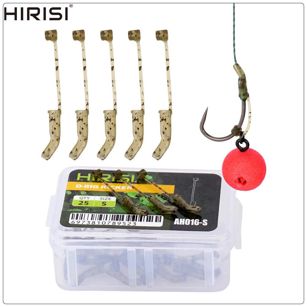 Hirisi 25/50 Stück Hakenhülsen Ready D-Rig Aligner Haken Anti Tangle Sleeves Pop Up Boilies Terminal Tackle Karpfen Fischzubehör – Detail 1