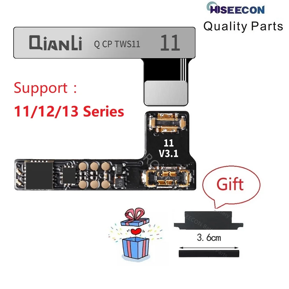 Qianli Battery Flex Cable Tag On Per Iphone 11 11Pro 12 13 Pro Max No Cell Bat Bms Health Data Corrector Icopy Copy Power Apollo