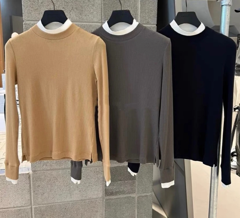 

2023 New Korean Golf Apparel Women's Top Golf Sports Fashion Bottom Long Sleeve T-shirt