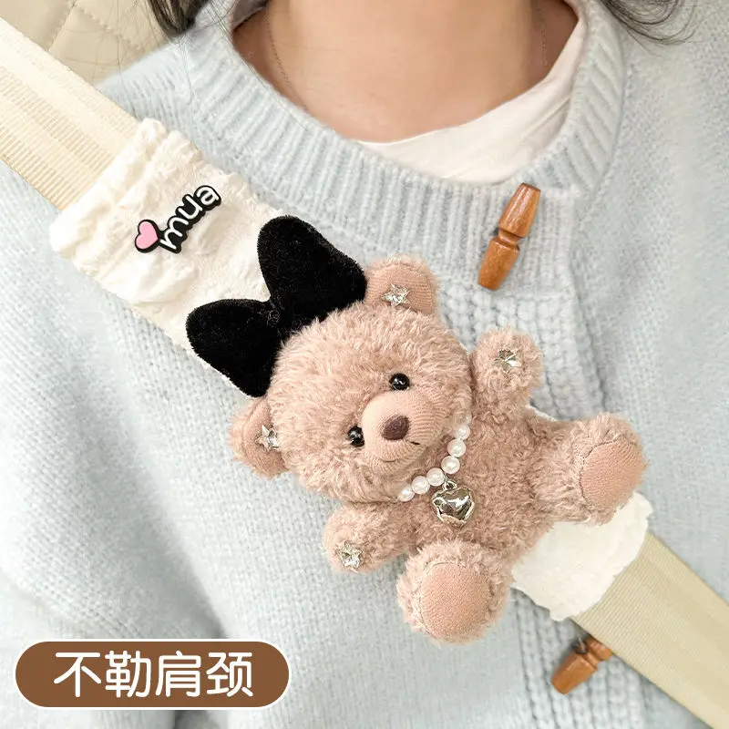귀여운 빨간 팬더 곰 자동차 시트 벨트 어깨 커버, 어린이 목 자동차 장식 용품, 자동차 액세서리, 인테리어 여성, 신제품