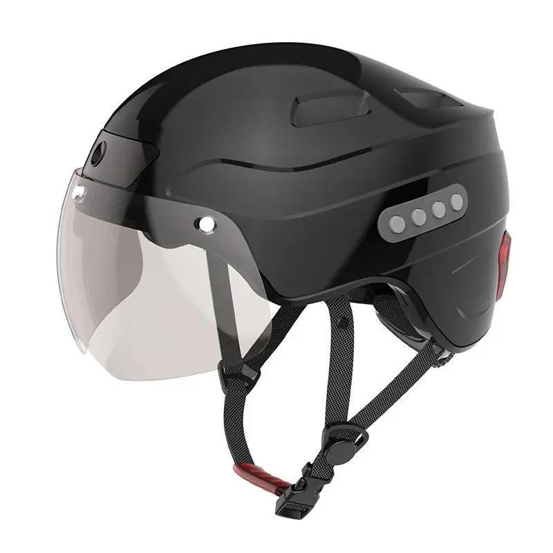 thumbnail image 1 of Casco de bicicleta con cámara integrada, visera de liberación rápida por punto magnético, luz trasera inteligente con señal de giro, llamada Bluetooth y juego, 1 of 4