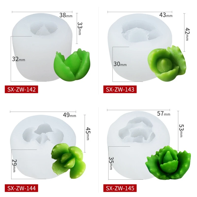 Soap Silicone Mold Succulent Plant Mold for Making Candle Soaps Lotion Bars Bath Bomb Plaster DIY Baking Cake Decoration K0AB