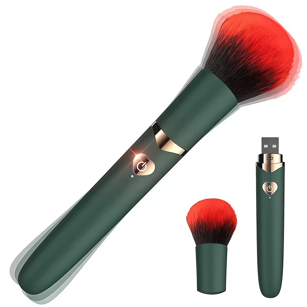 Electric Cosmetic Brush Foundation Blush Loose Powder Brush Beauty Tools Washable Vibration Rechargeable Makeup Brush Tools_voghion.com