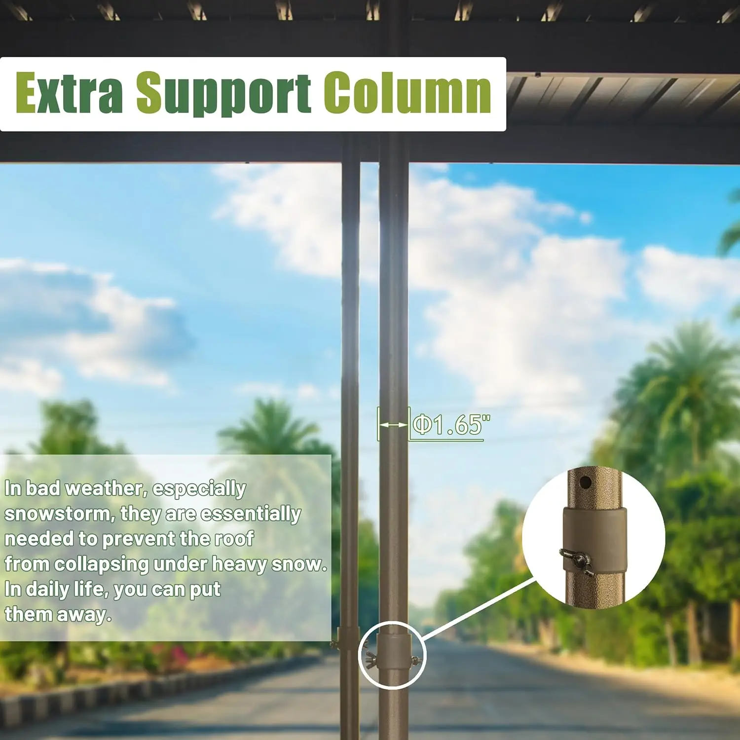 10’ x 12’ Sunroom, All-Season Wall Mounted Solarium with Front Door, Both Side Entrance, Galvanized Steel Sloping Roof Removable