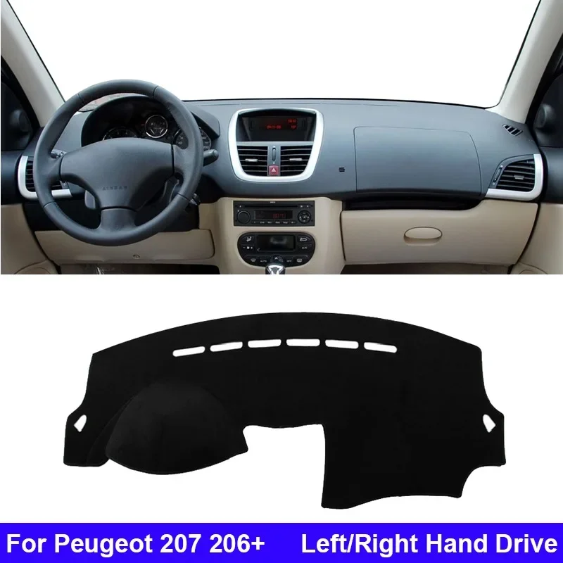 

Автомобильный внутренний коврик для приборной панели, коврик для приборной панели, ковер, накидка, солнцезащитный козырек, искусственная Защита от УФ-лучей для Peugeot 207 206 +