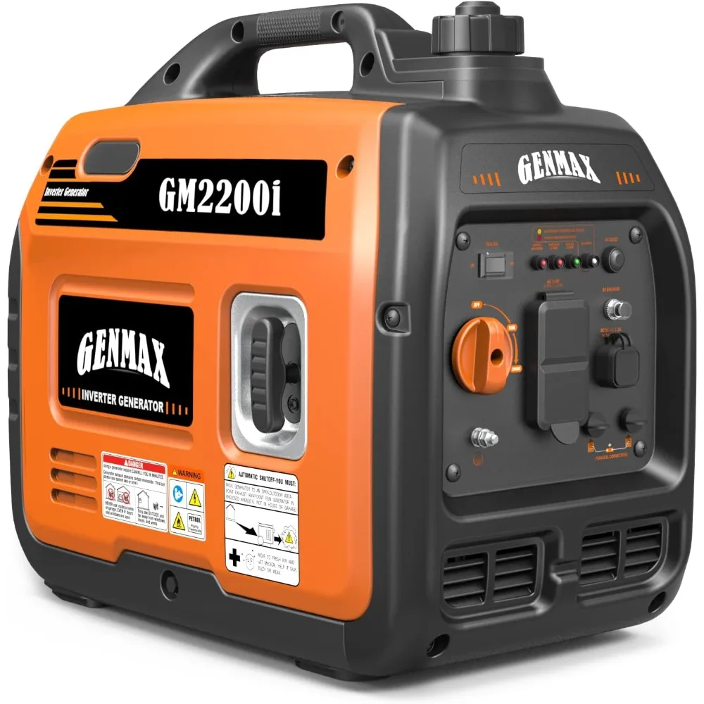 Portable Inverter Generator，2200W Ultra-Quiet Gas Engine, EPA Compliant, Eco-Mode Feature, Ultra Lightweight