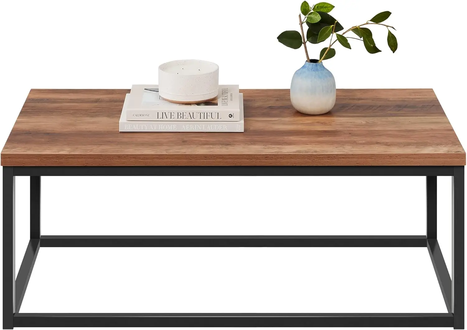 Best Choice Products 44in Modern Industrial Style Rectangular Wood Grain Top Coffee Table, Rustic Accent Furniture