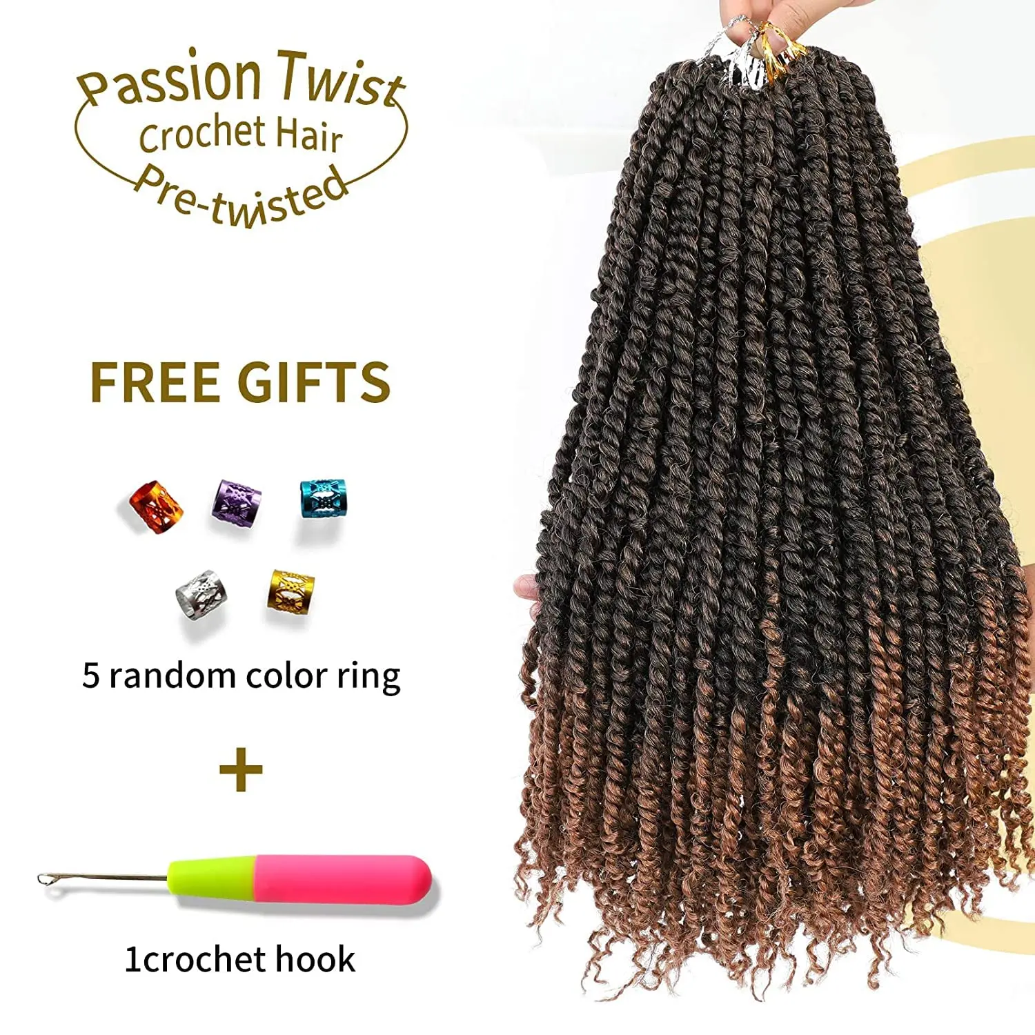 Synthétique pré-torsadé printemps torsion Crochet cheveux Mini Passion  torsion noir court bouclé Bob printemps torsion tressage cheveux Ex –  acheter