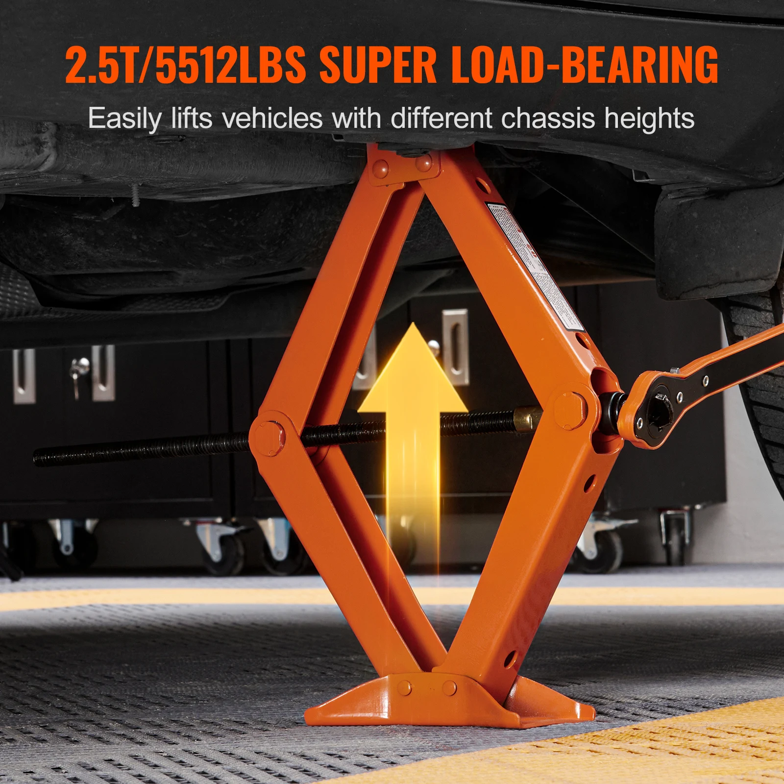 SucceBuy Scissor Jack 2.5 Ton Scissor Car Jack 3.7"-17.1" Lifting Range Scissor Lift Jack Portable Tire Jack for Car Truck SUV
