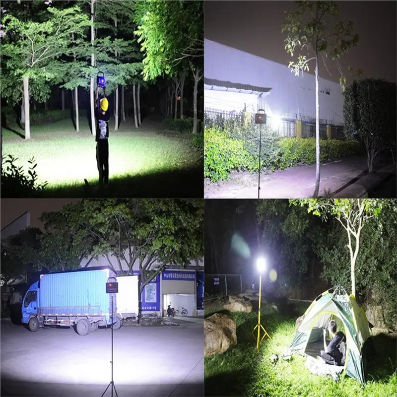 ABXD 충전식 100W LED 투광등, 캠핑 조명용 야외용 밝기 조절 가능