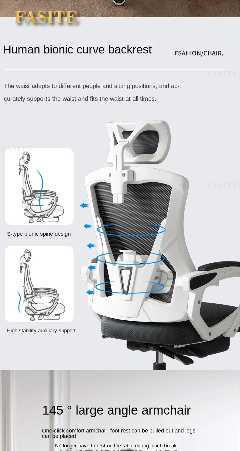 Description Picture 3 of itemComputer Chair Home Office Chair Reclining Lift Swivel Chair Dormitory Student Gaming Game Seat Backrest Human Chair