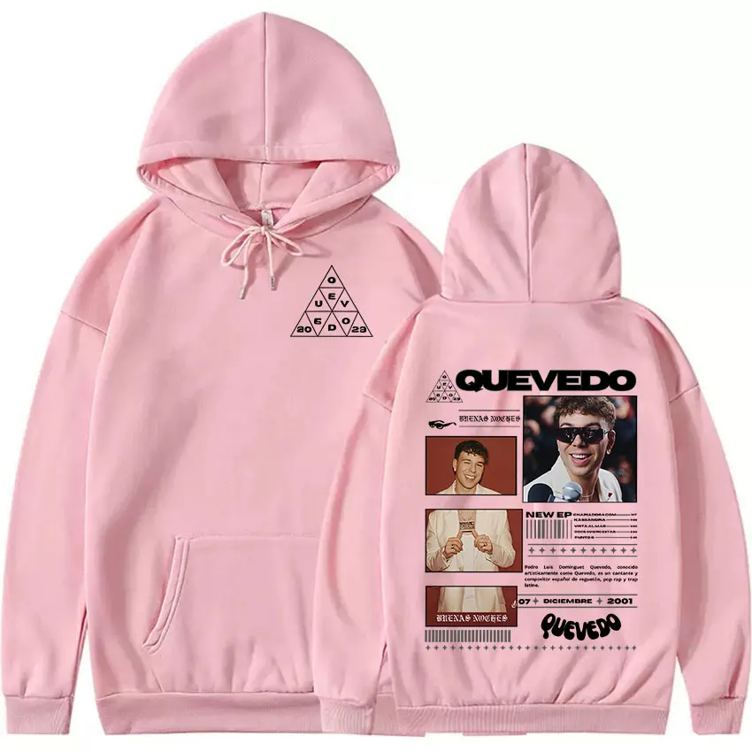 Sudadera Con Capucha Unisex De Quevedo 'Buenas Noches', Estilo Hip Hop Y Retro, Algodón Poliéster Y Spandex, Ideal Para Otoño E Invierno 2025