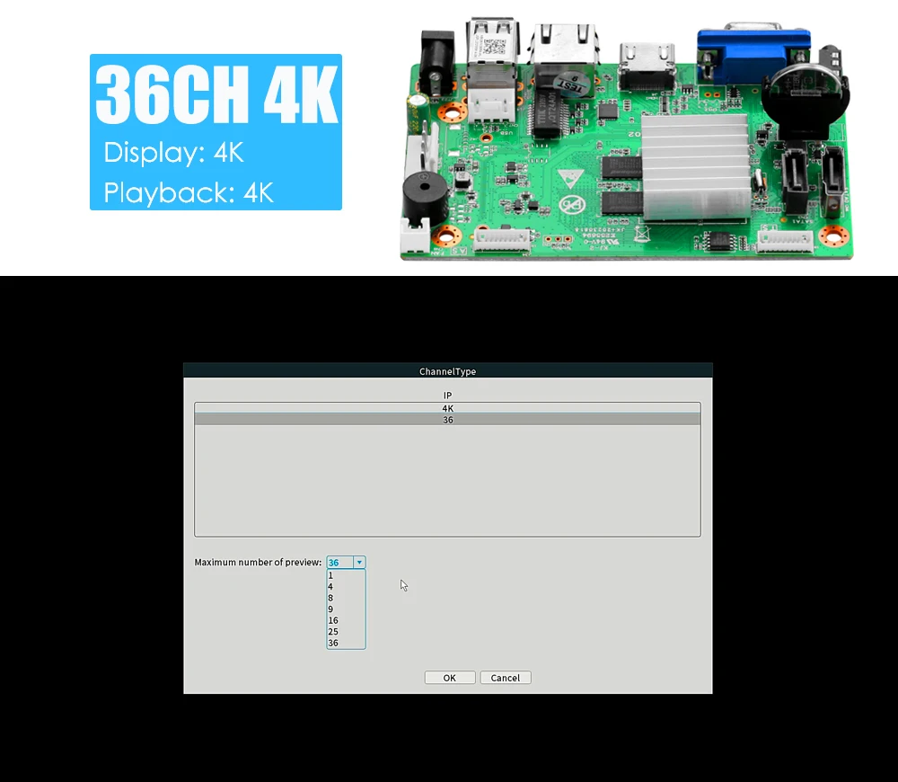 CCTV 9CH 10CH 4K NVR H.265++ Network Video Recorder 9 Channel 5MP 8MP NVR HD Output Support Cloud App mobile monitoring Xmeye