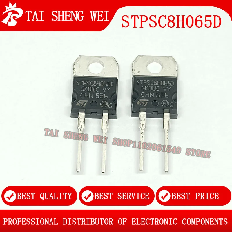 

2pcs STPSC8H065D 8A 650V TO220 TO-220 DIP Schottky Barrier Diode