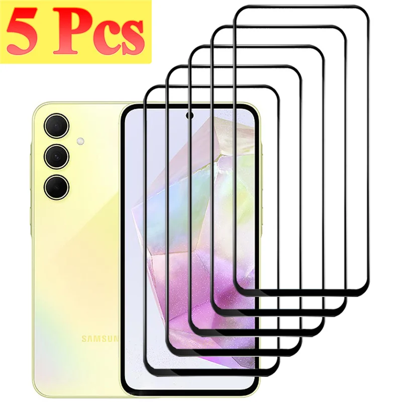 5 Pezzi, 9D Vetro Per Samsung A35 5G/A55 5G Vetro Pellicola Samsung A55 5G Screen Protector A 35 5G Glass Samsung Galaxy A35 5G Vetro Temperato