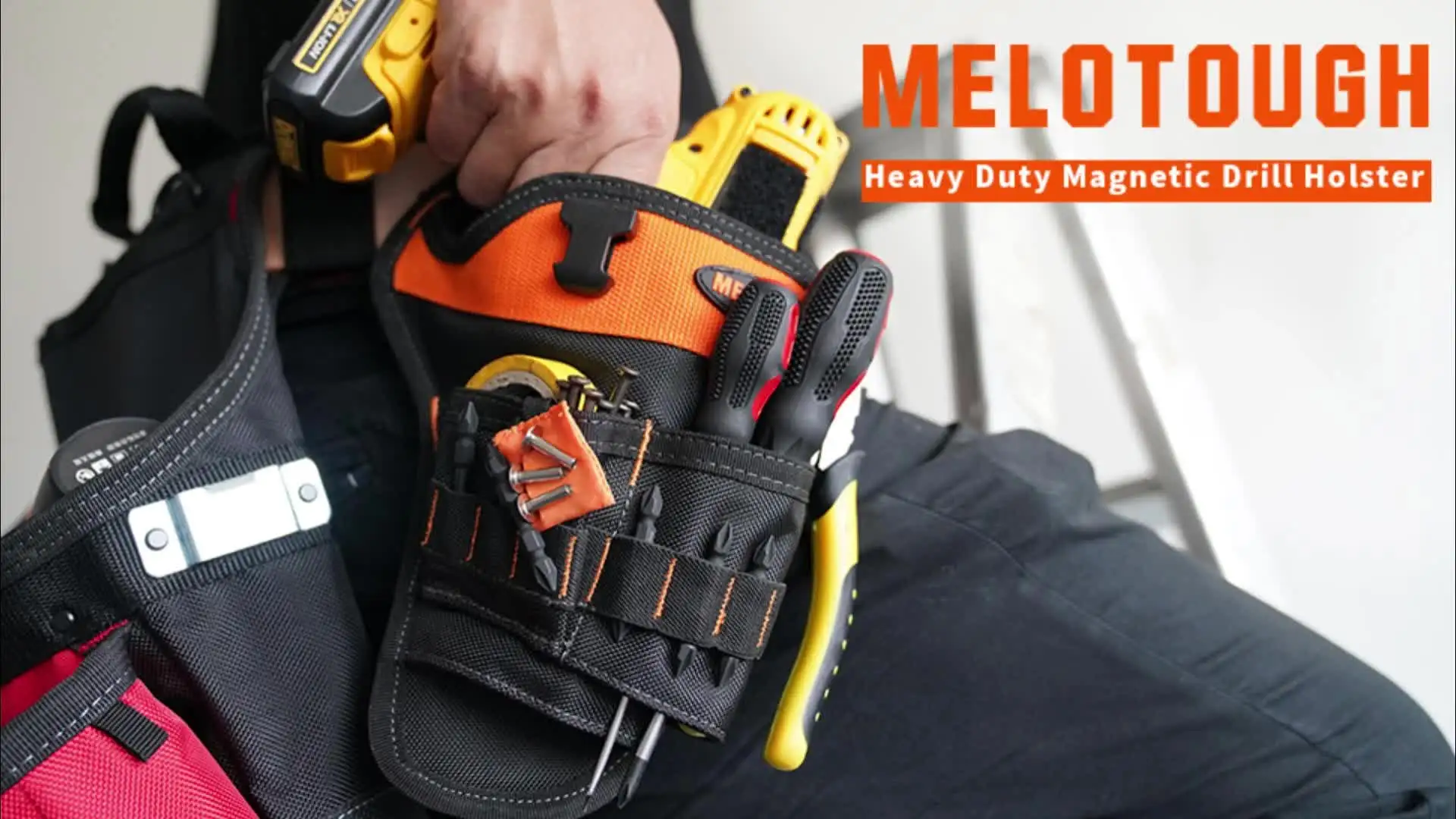 Left Bits MELOTOUGH Drill Holster Impact Driver Holster With Bit