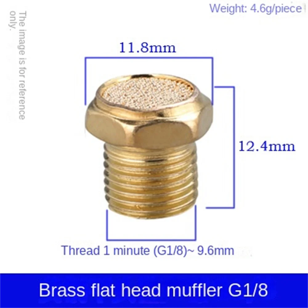 Description Picture 4 of itemPneumatic Exhaust Muffler Silencer 1/8 1/4 3/8 1/2 BSP Male Thread For Air Noise Brass Adjustable Long Short BSL M5