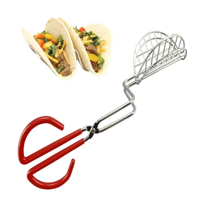 Taco Holder Shell Maker Press Tortilla Fryer Tong Plated Tortilla Press Taco Shells Mold Crisp Deep Fryer Kitchen Tools Gadgets
