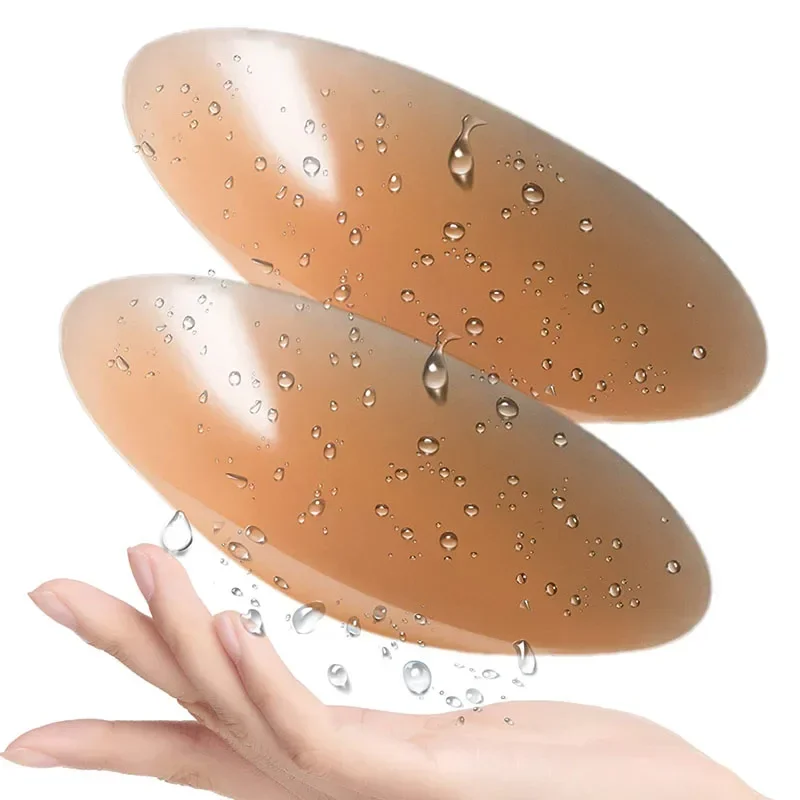 Reusable Invisible Silicone Nipple Cover 2Pcs Self Adhesive Breast Chest Bra Pasties Pad Mat Stickers Accessories Bra Padding silicone breast patch silicone nipple cover breast nipple covers breast sticker