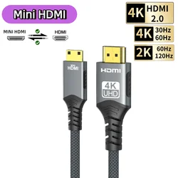 Ultra HD Braided HDMI 2.0 Video Cable with HDR Support - 3m (Mini HDMI to HDMI)
