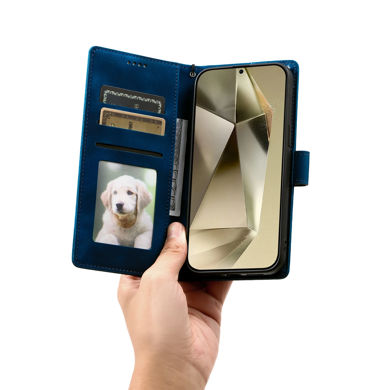 Embossed Totem Leather Wallet Phone Case with Card Holder