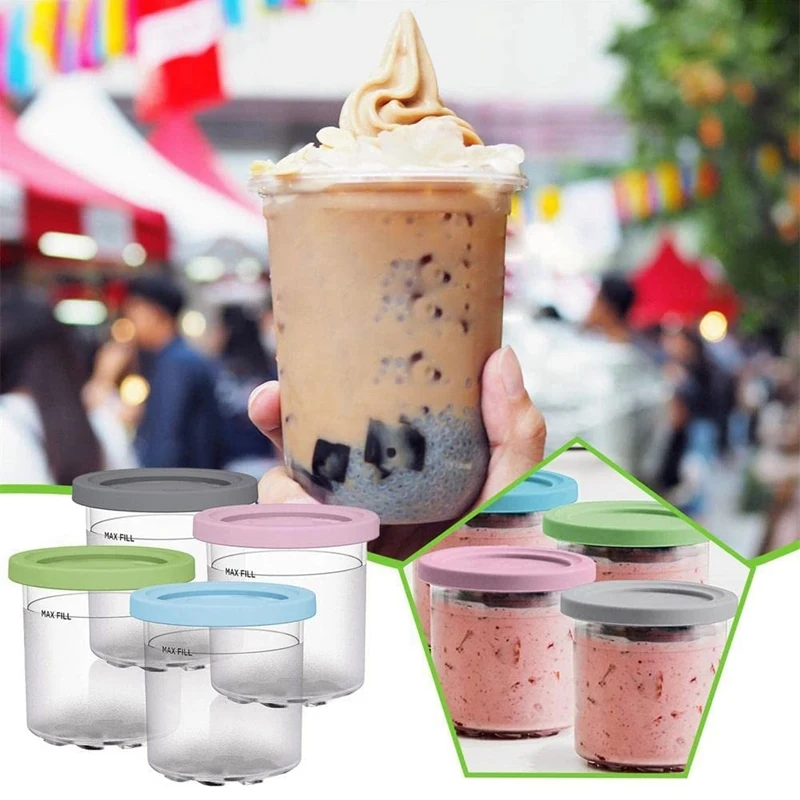 Ice Cream Pints Cup Ice Cream Containers With Lids for Ninja Creami Pints NC301 NC300 NC299AMZ Series Maker ice cream containers