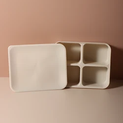 Premium 12-Grid Ice Cube Tray with Lid for Freezer - Mini Square Ice Ball Maker Mold (4 grid cream)