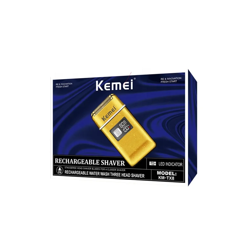 Waterproof Ipx6 Rechargeable Men Shaving Machine Kemei KM-TX8 Professional Electric Foil Shaver For Bald And Beard 4