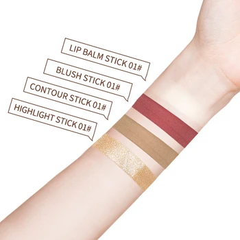 5 Colors labbra colorate moisturred Blush Stick Eye Cheek Lip Brighten Cream Water Jelly Powder Blusher Stick Matte Contour - Thumbnail 5