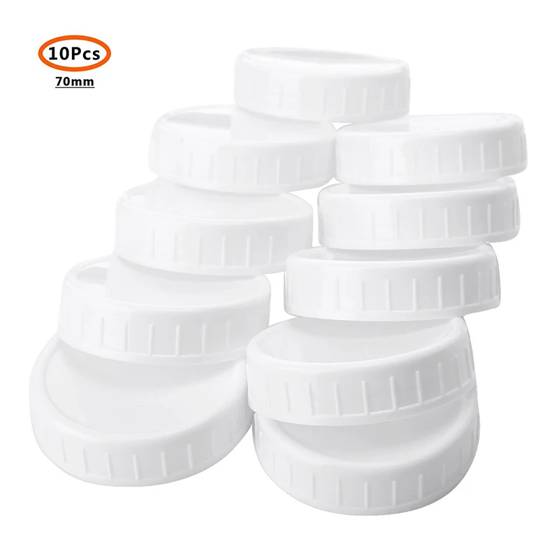 Food Cover 10pc Mason Canning Plastic Jars Lid 70mm/86mm