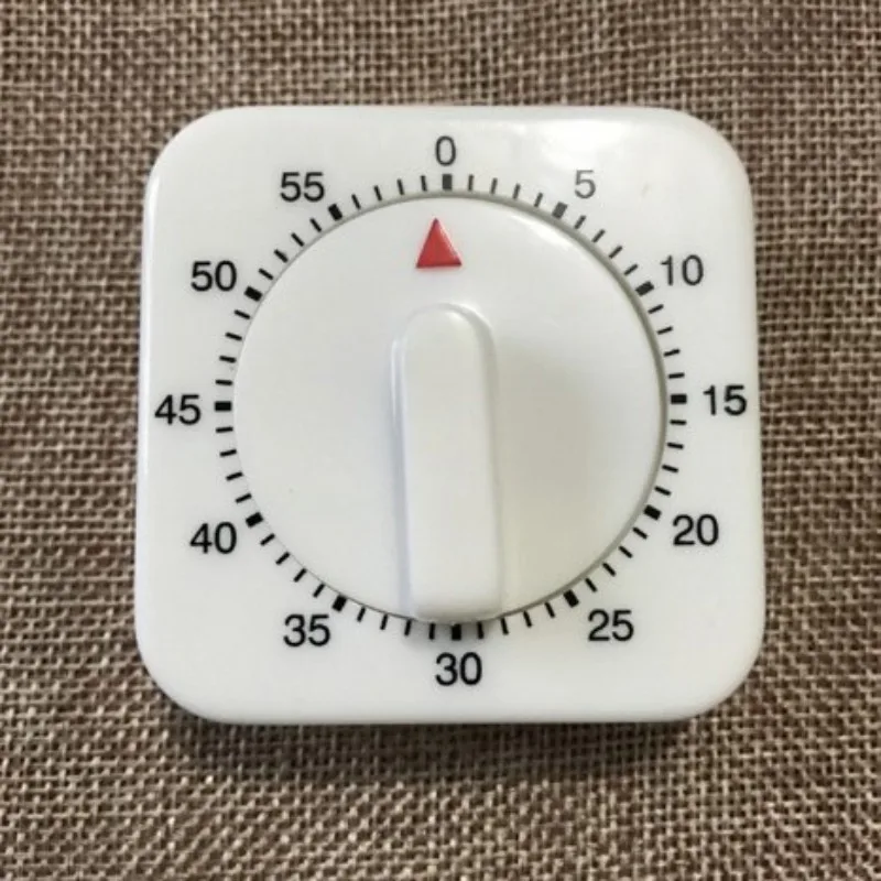 소형 사각형 기계식 주방 카운트다운 타이머 60분, 요리, 베이킹, 학습용 수동 타이밍 알람 알림 장치