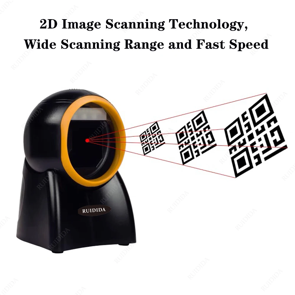 scanner printer 1D 2D Supermarket Hands-Free Barcode Bar Code Scanner QR Code PDF417 USB Platform Big Desktop Reader Wired Store Shop Scanning computer scanner