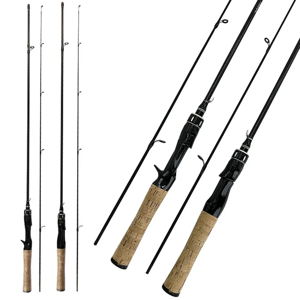 단단한 탄소 섬유 스피닝 두꺼운 MaKou 낚싯대, 잉어 배스 쇼어 캐스팅 로드, UL 패스트 액션 솔리드 팁, 2 섹션, 1.8m, 1.68m 